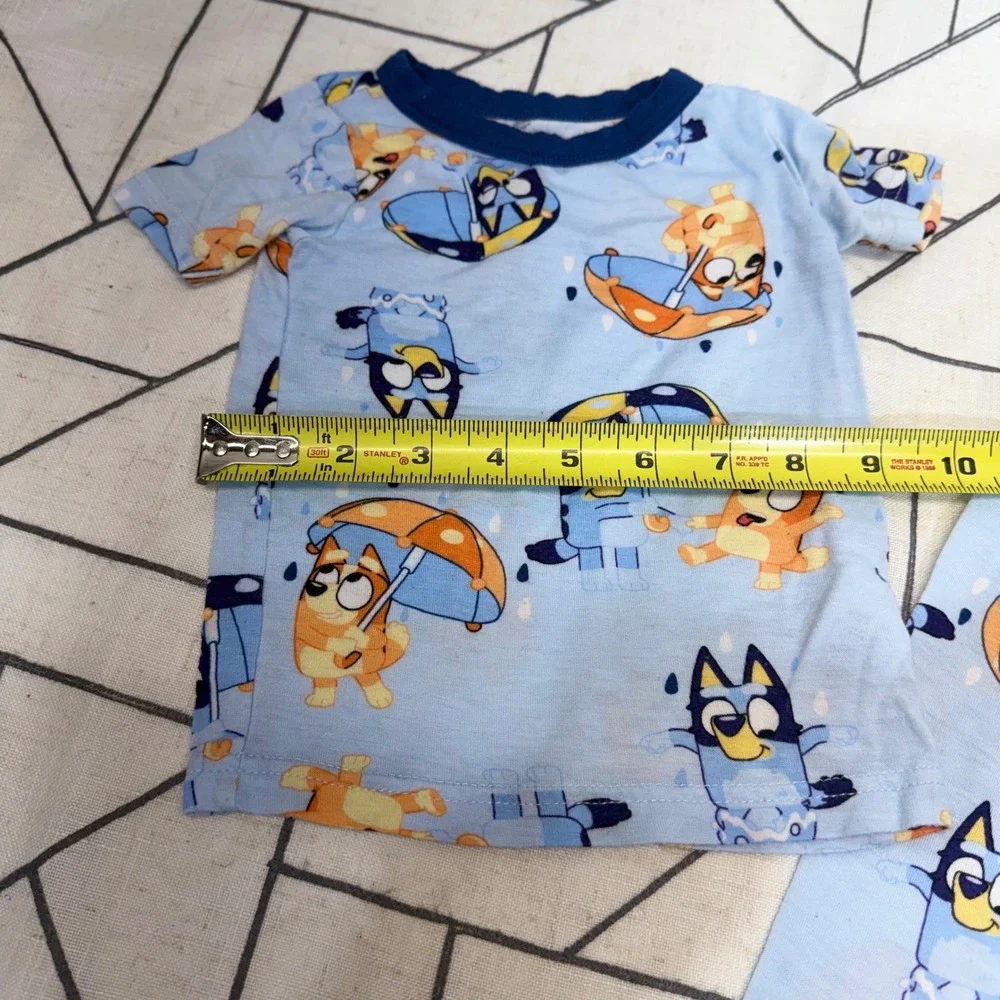 Bluey Pajama Set 12M Blue Viscose Spandex Snug Fit Bluey & Bingo Print 2pc‎